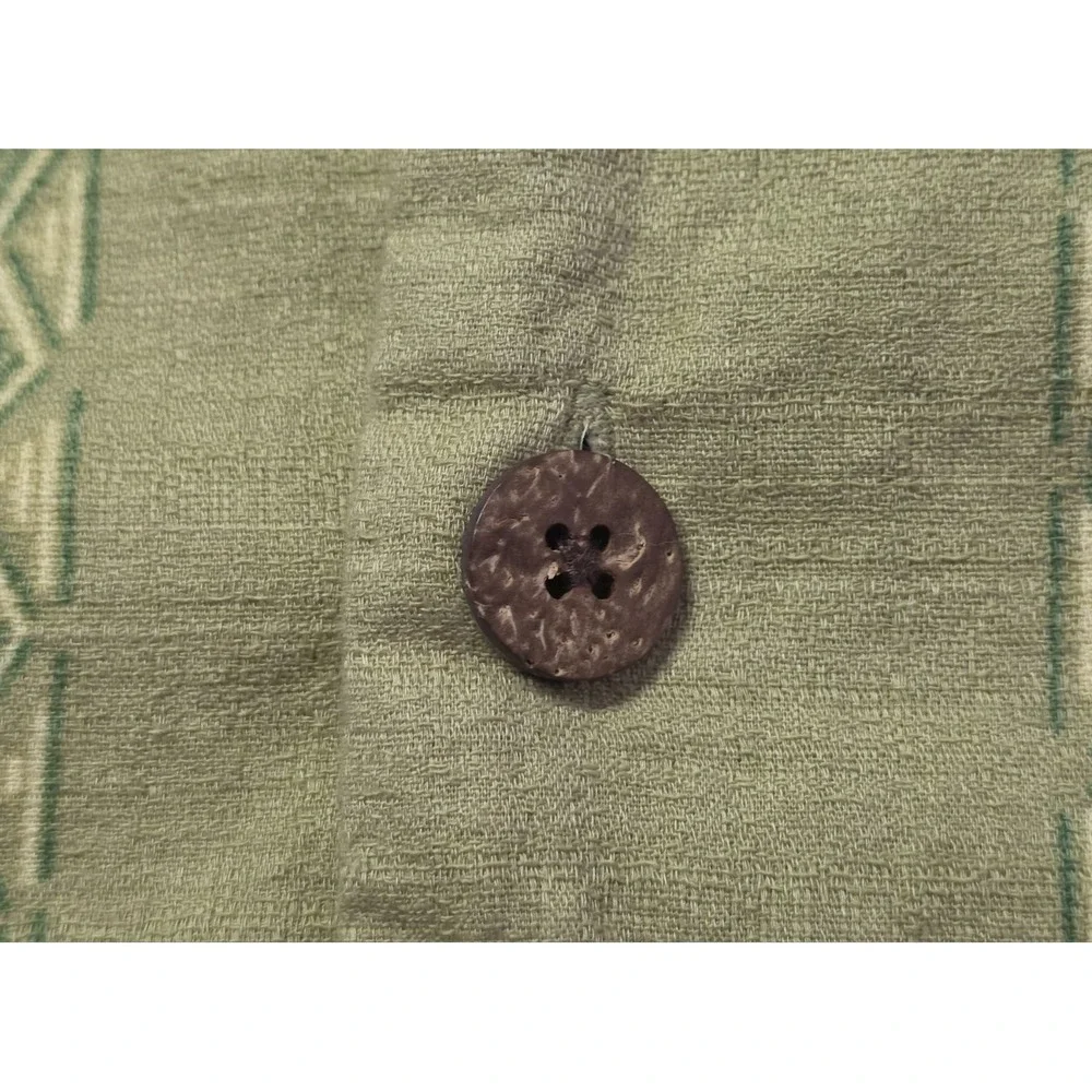 Tommy Bahama‎ Hawaiian Camp Shirt Green/Yellow Size XL Coconut Button - Picture 6 of 11